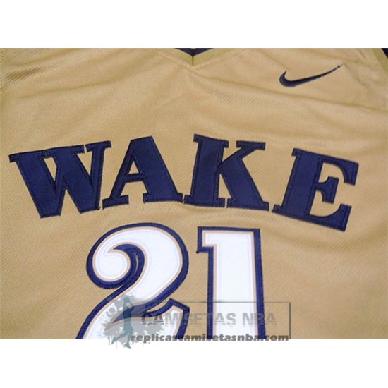 Camiseta NCAA Wake Forest Demon Deacons Tim Duncan Dorado